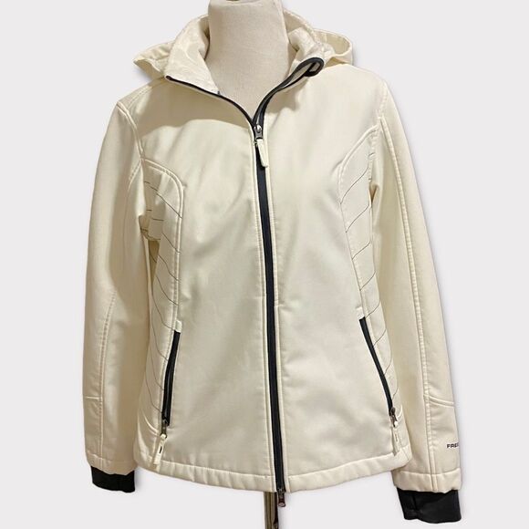 Free Country Off White Hooded Lined Zip Up Jacket Coat - Picture 2 of 14